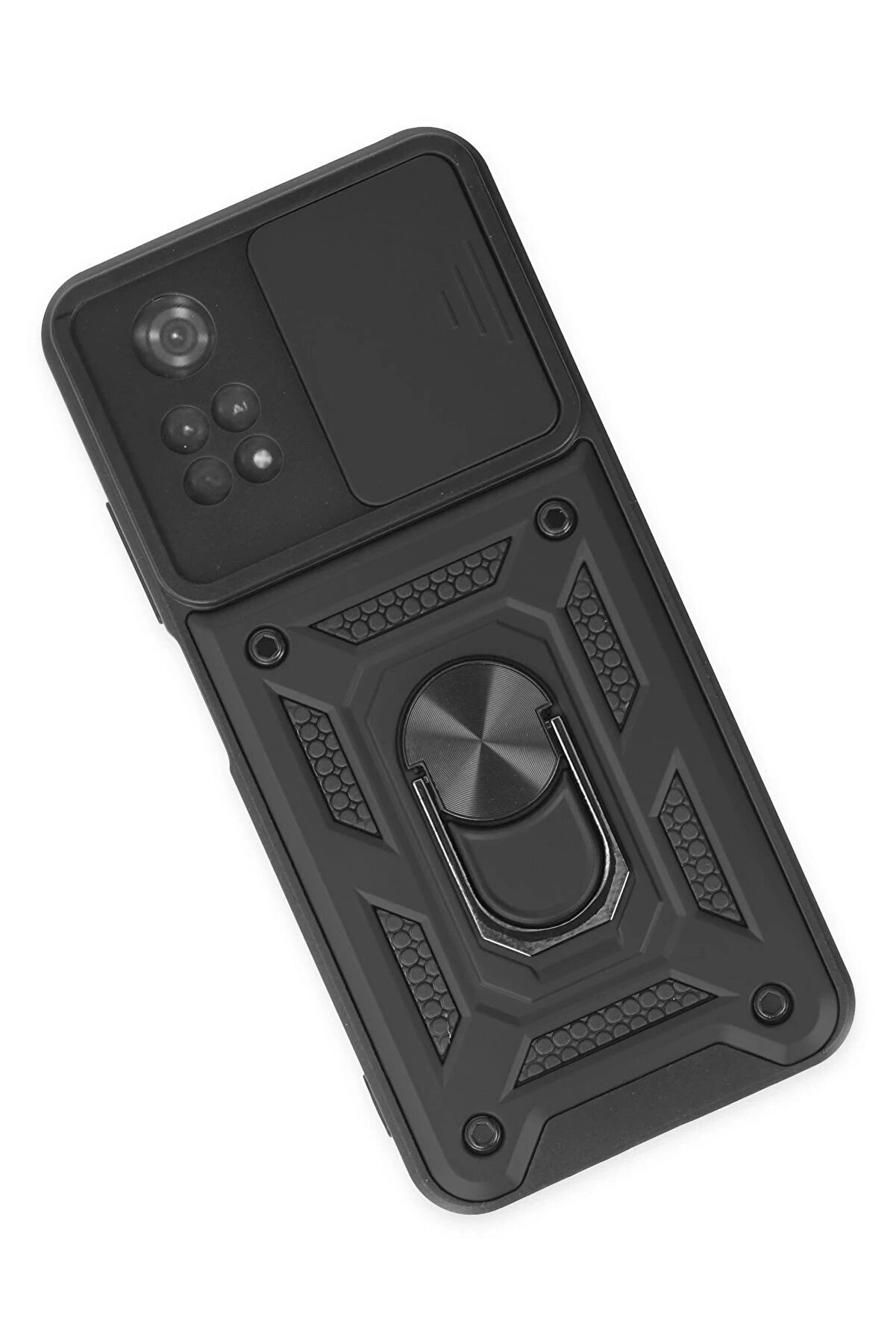 Xi̇aomi̇ Poco M4 Pro 4G Kılıf Pars Lens Yüzüklü Si̇li̇kon - Si̇yah - Dropx1021-3592