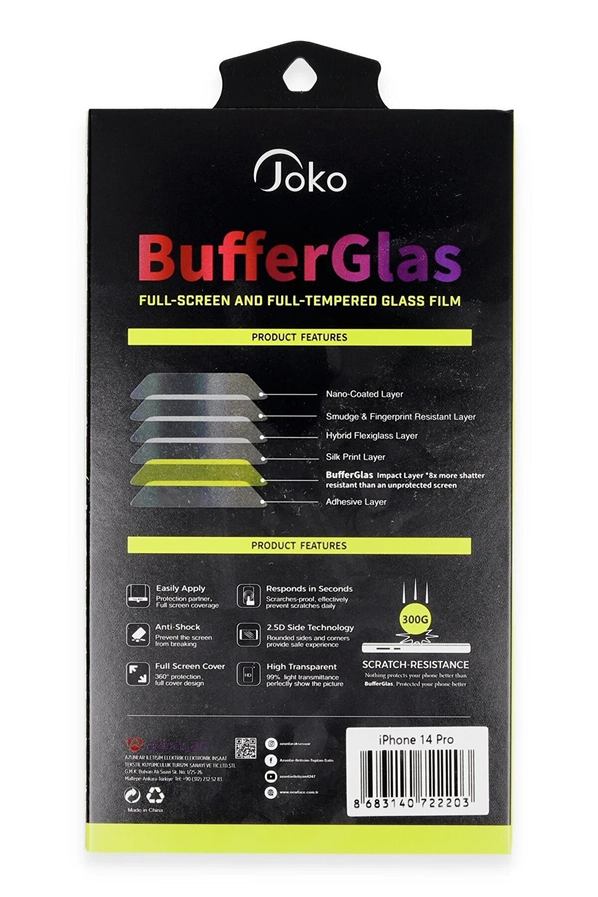 İphone 14 Buffer Cam Ekran Koruyucu - Si̇yah - Dropx3817-3390