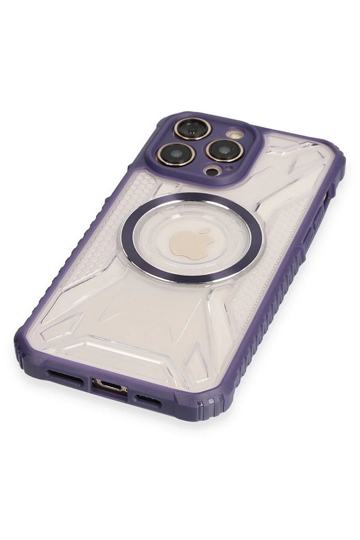 İphone 12 Pro Kılıf Prag Magneti̇csafe Kapak - Deri̇n Mor - Dropx5834-2852