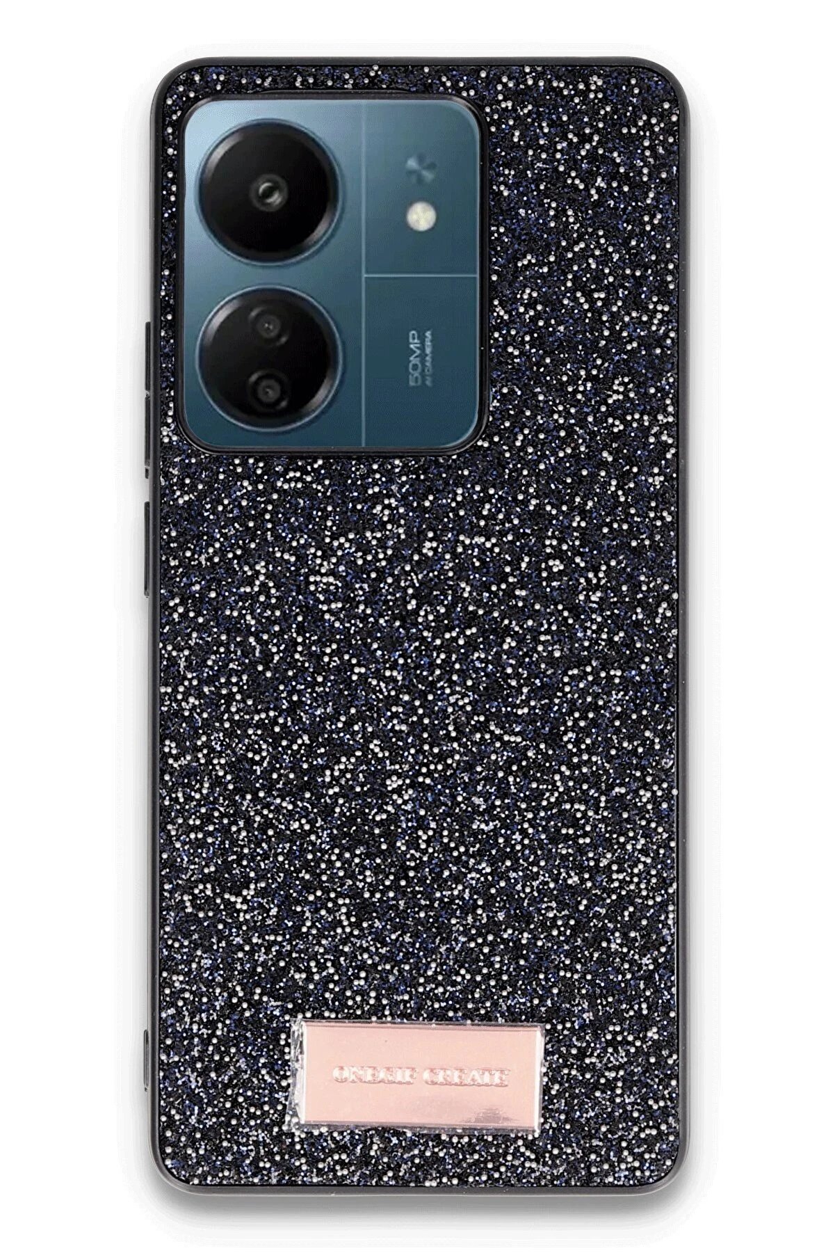 CepteToptan Xiaomi Redmi 13C Bright Simli Kapak - Siyah - DROPX9507-6504