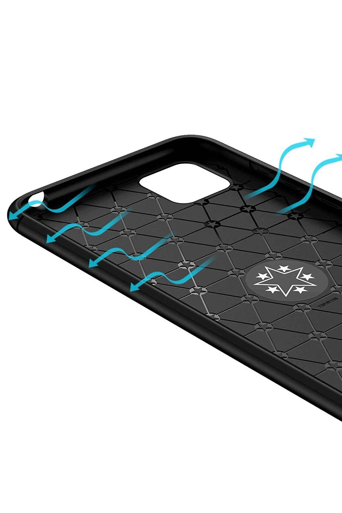 Huawei̇ Y5P Kılıf Range Yüzüklü Si̇li̇kon - Si̇yah-Mavi̇ - Dropx9665-8929