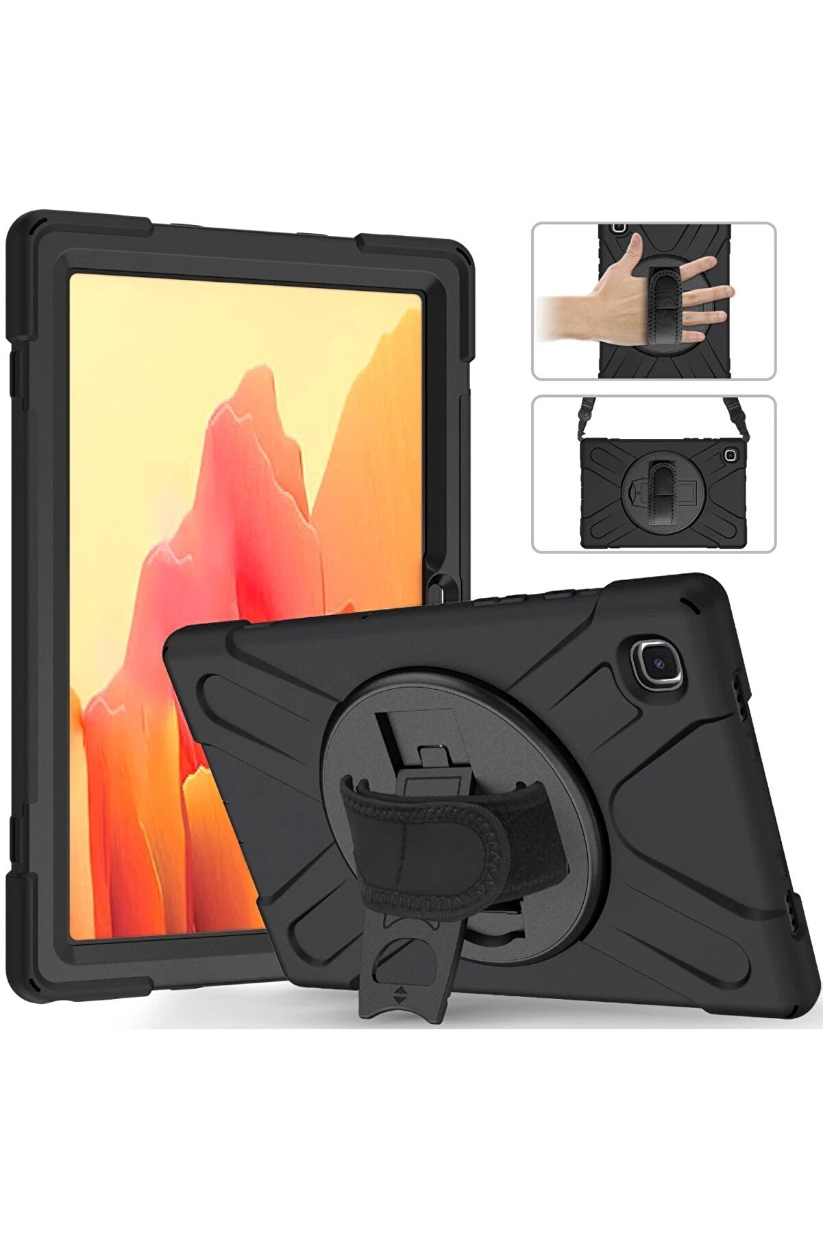 Samsung Galaxy T220 Tab A7 Li̇te 8.7 Kılıf Amazi̇ng Tablet Kapak - Si̇yah - Dropx1357-2376