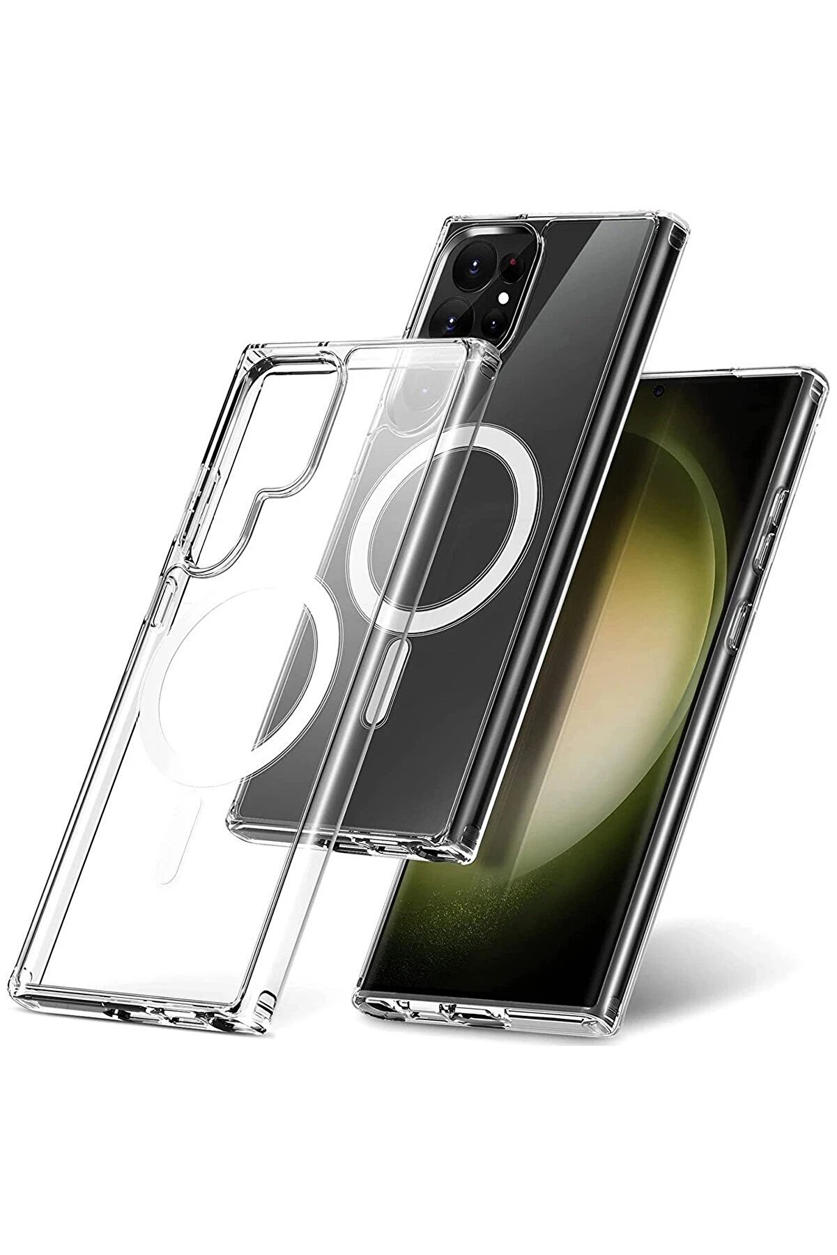 Samsung Galaxy S23 Ultra Kılıf Magneti̇csafe Şeffaf Si̇li̇kon - Şeffaf - Dropx6612-5199