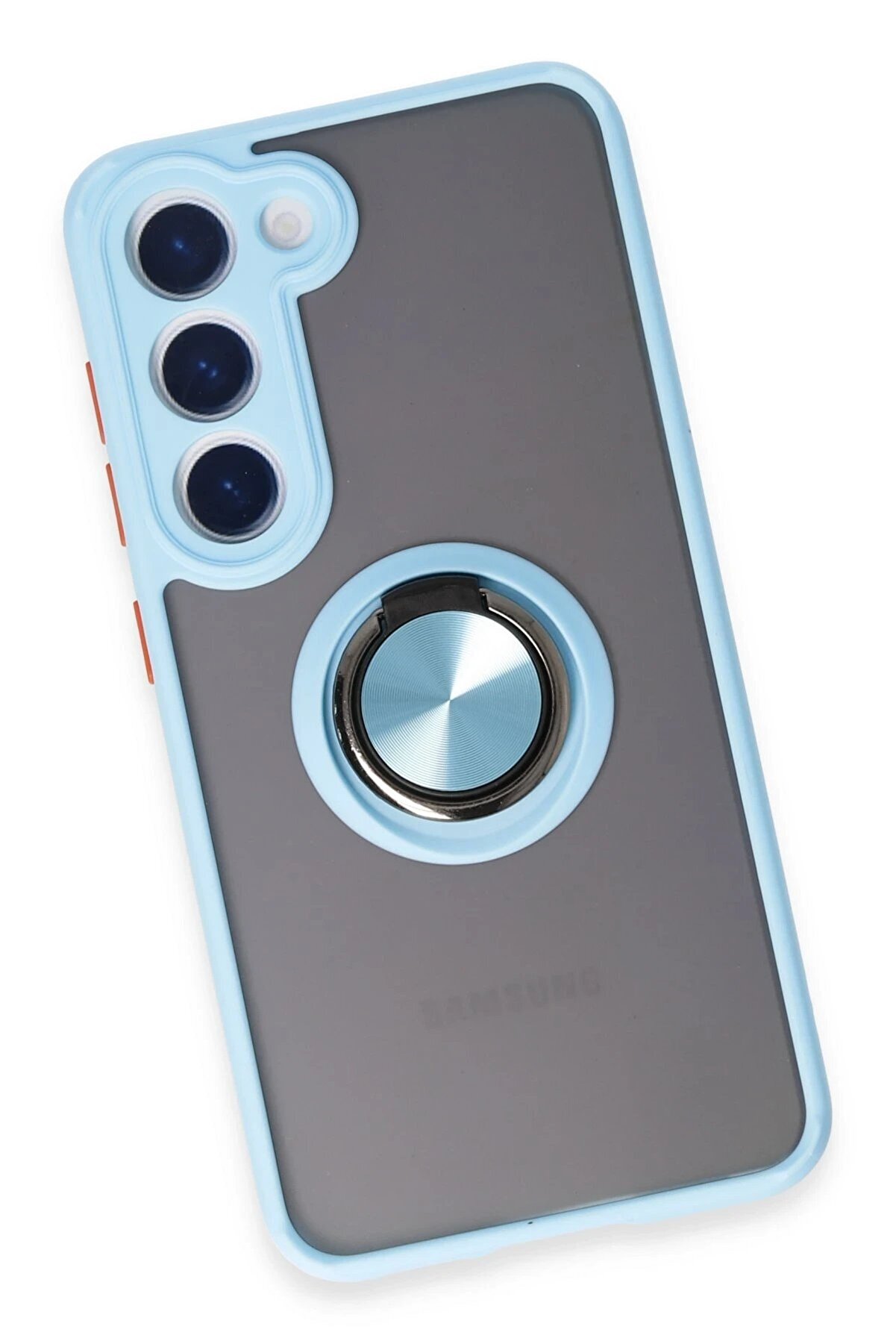 Samsung Galaxy S23 Kılıf Montreal Yüzüklü Si̇li̇kon Kapak - Buz Mavi̇ - Dropx7531-7581
