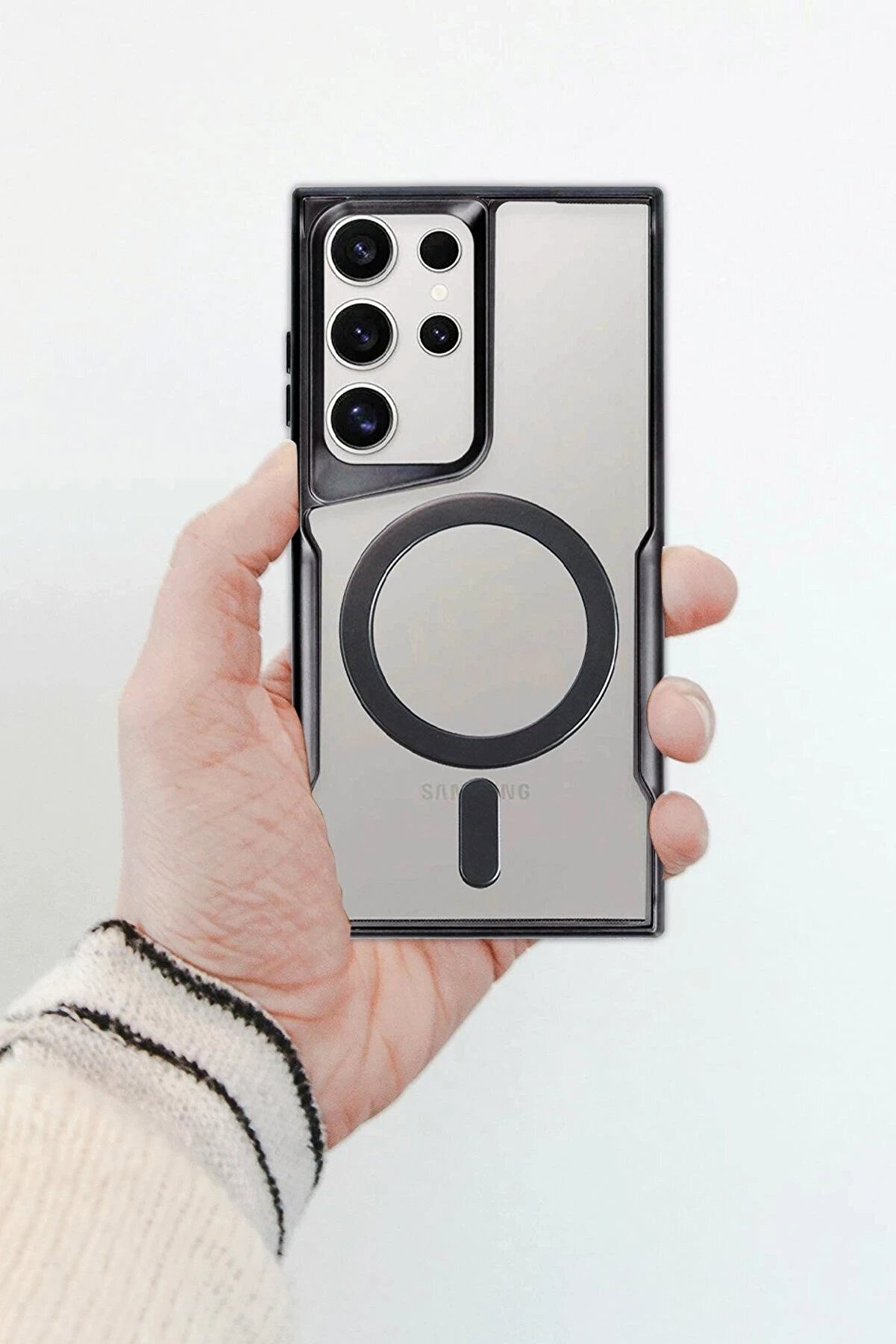 Samsung Galaxy S23 Ultra Kılıf Boyi̇ Magsafe Si̇li̇kon Kapak - Laci̇vert - Brh022603-6712