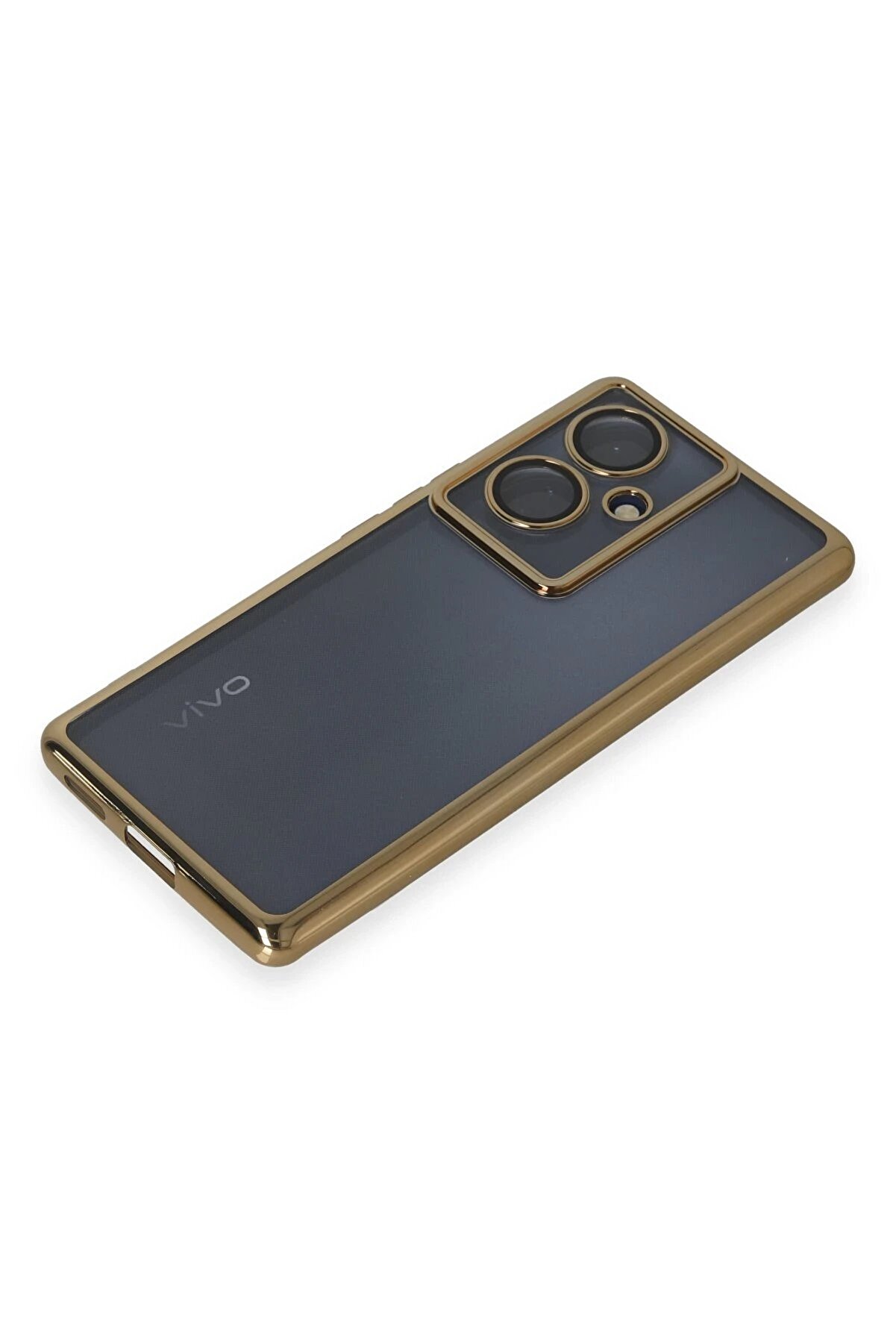 Vi̇vo V29 Li̇te Kılıf Lensli̇ Si̇li̇kon - Gold - Dropx3167-7056