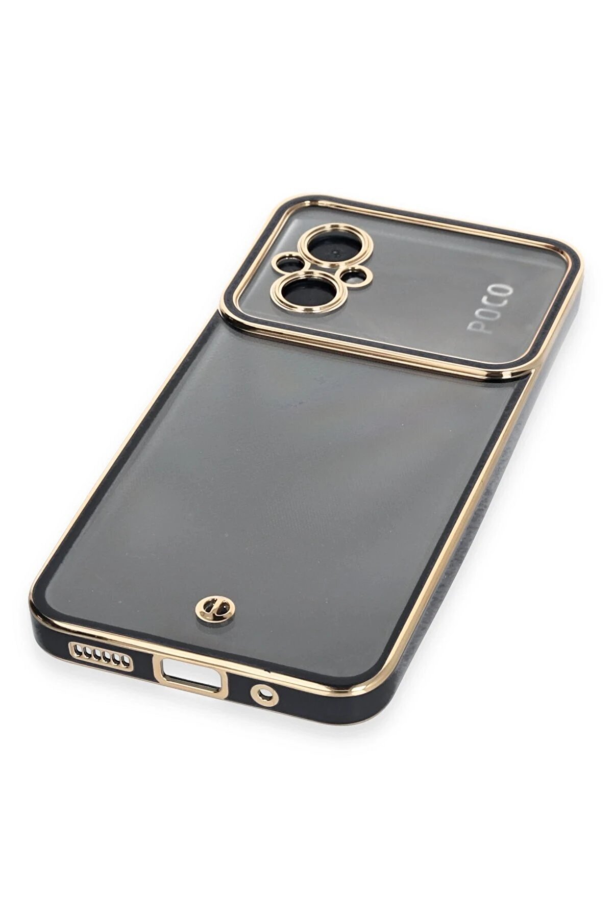 Xi̇aomi̇ Poco M5 Kılıf Li̇va Lens Si̇li̇kon - Si̇yah - Dropx1915-7759