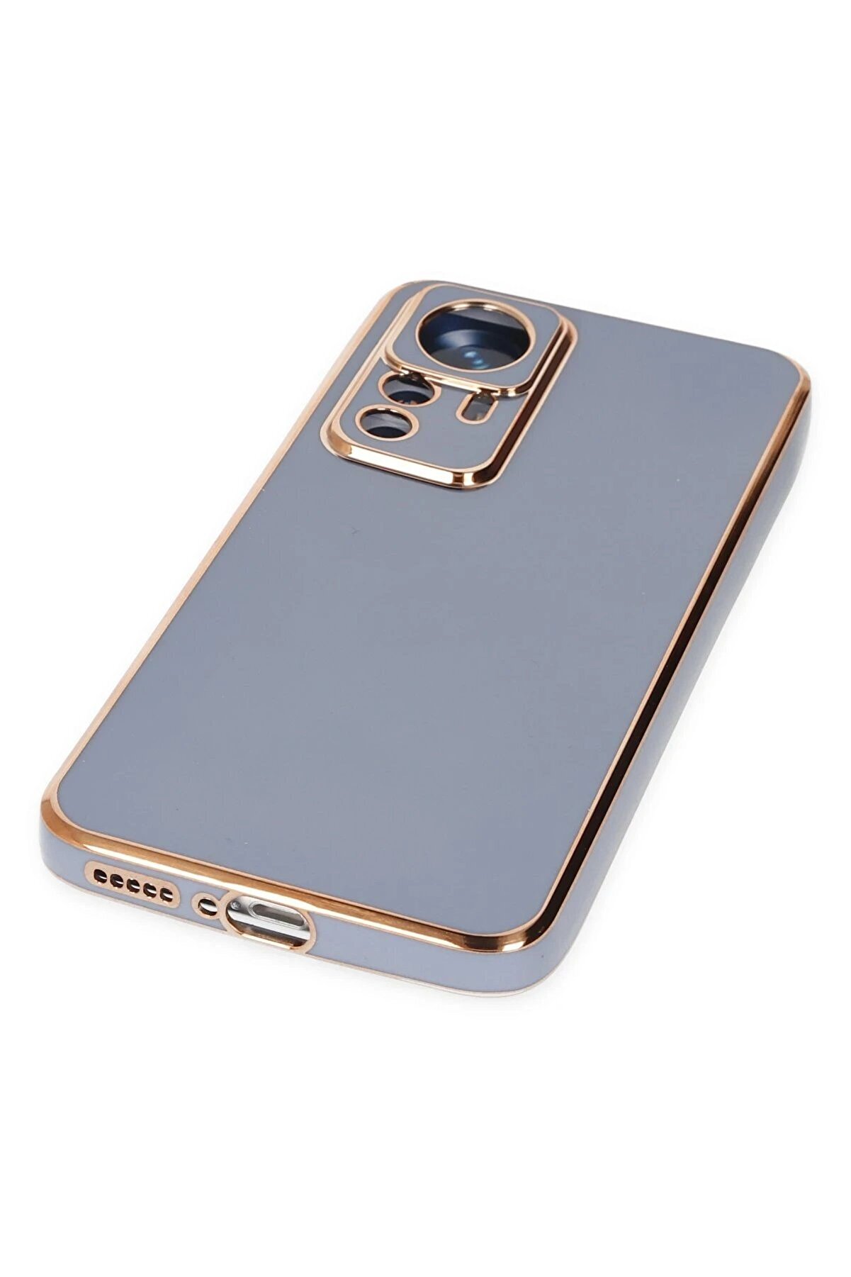 Xi̇aomi̇ Mi̇ 12T Pro Kılıf Volet Si̇li̇kon - Mavi̇ - Dropx4372-6686