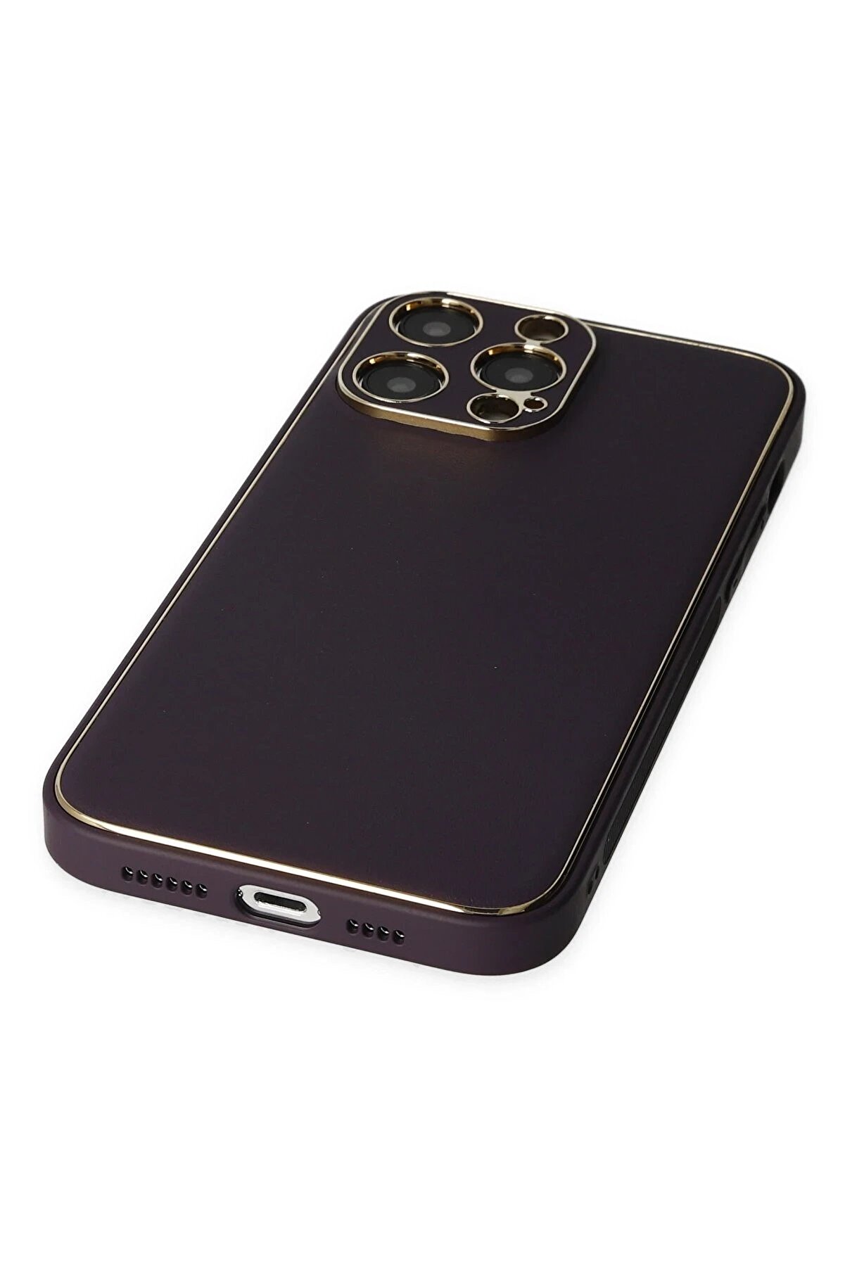 İphone 13 Pro Kılıf Coco Deri̇ Si̇li̇kon Kapak - Deri̇n Mor - Dropx1462-9305