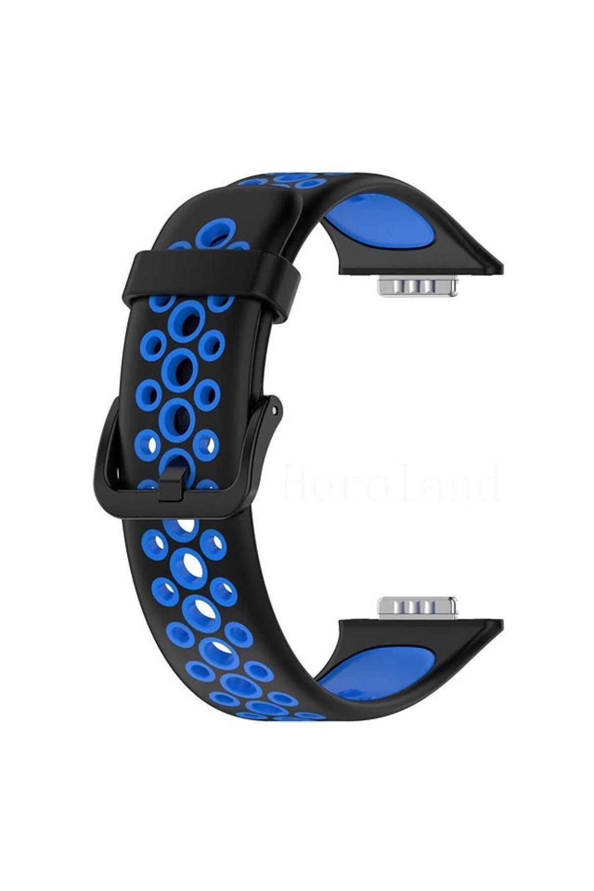 Huawei̇ Watch Fi̇t 2 Spor Deli̇kli̇ Kordon - Si̇yah-Mavi̇ - Dropx5107-6279