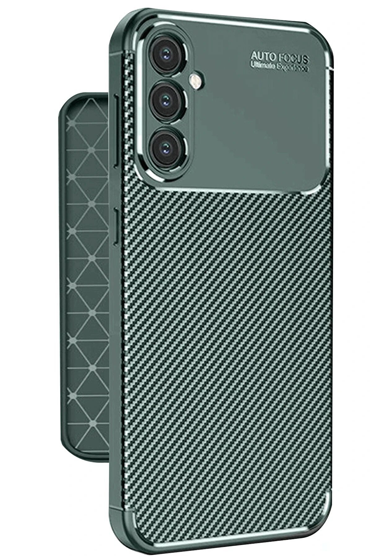 Samsung Galaxy A56 Kılıf Auto Focus Karbon Kapak - Koyu Yeşi̇l - Dropx8696-6777