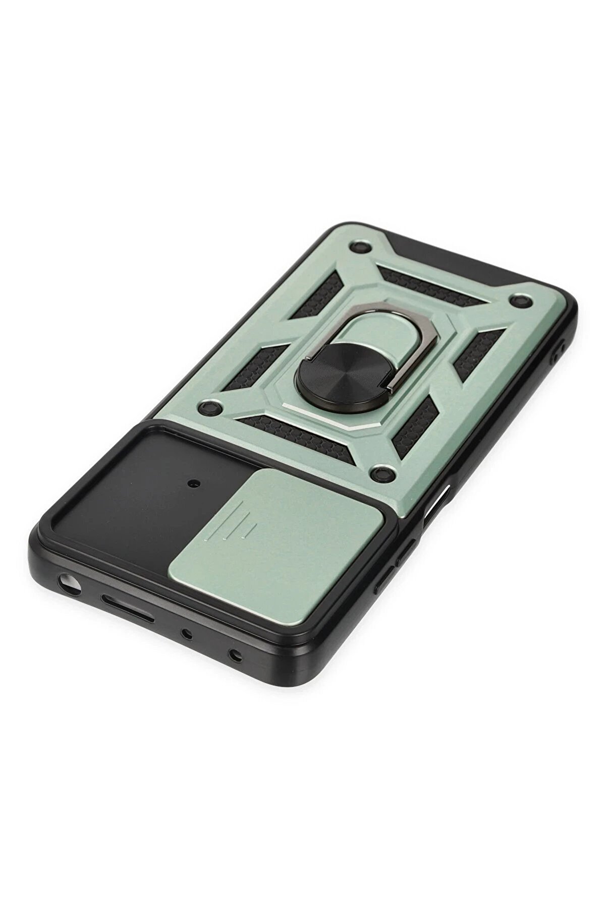 Xi̇aomi̇ Poco X4 Pro 5G Kılıf Pars Lens Yüzüklü Si̇li̇kon - Yeşi̇l - Dropx7773-2815