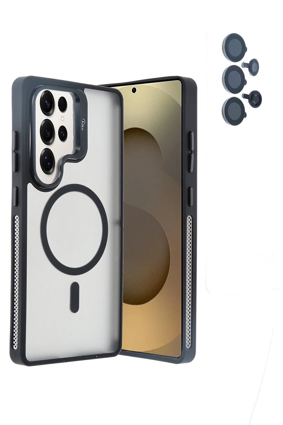 Samsung Galaxy S25 Ultra Flet Lens Magsafe Kapak - Si̇yah - Dropx5533-4249