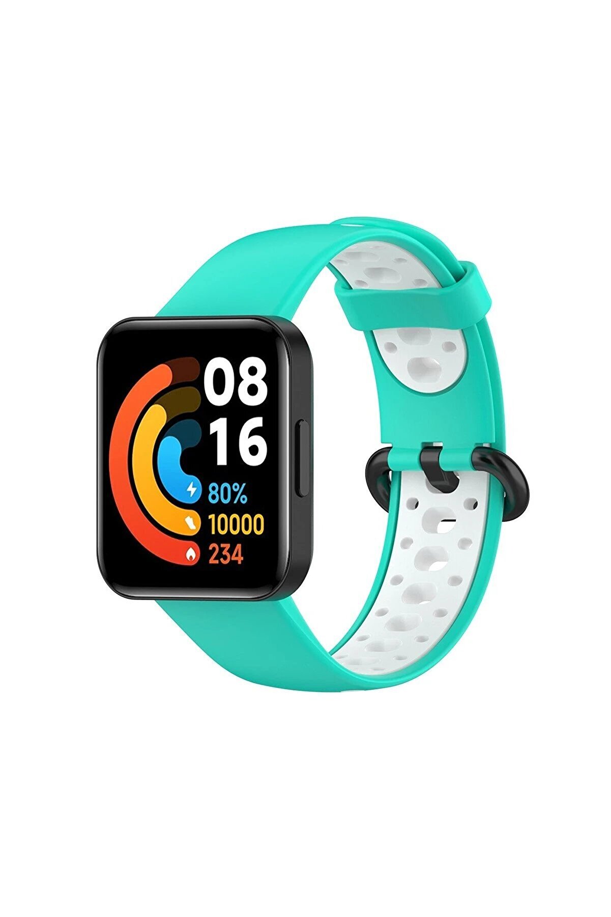 CepteToptan Xiaomi Redmi Watch 2 Spor Delikli Kordon - Turkuaz-Beyaz - DROPX4564-6509
