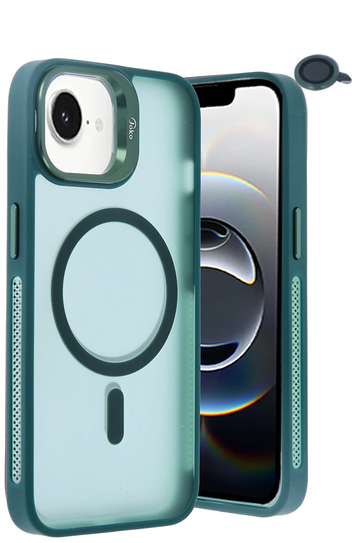 İphone 16E Flet Lens Magsafe Kapak - Koyu Yeşi̇l - Dropx9031-2292