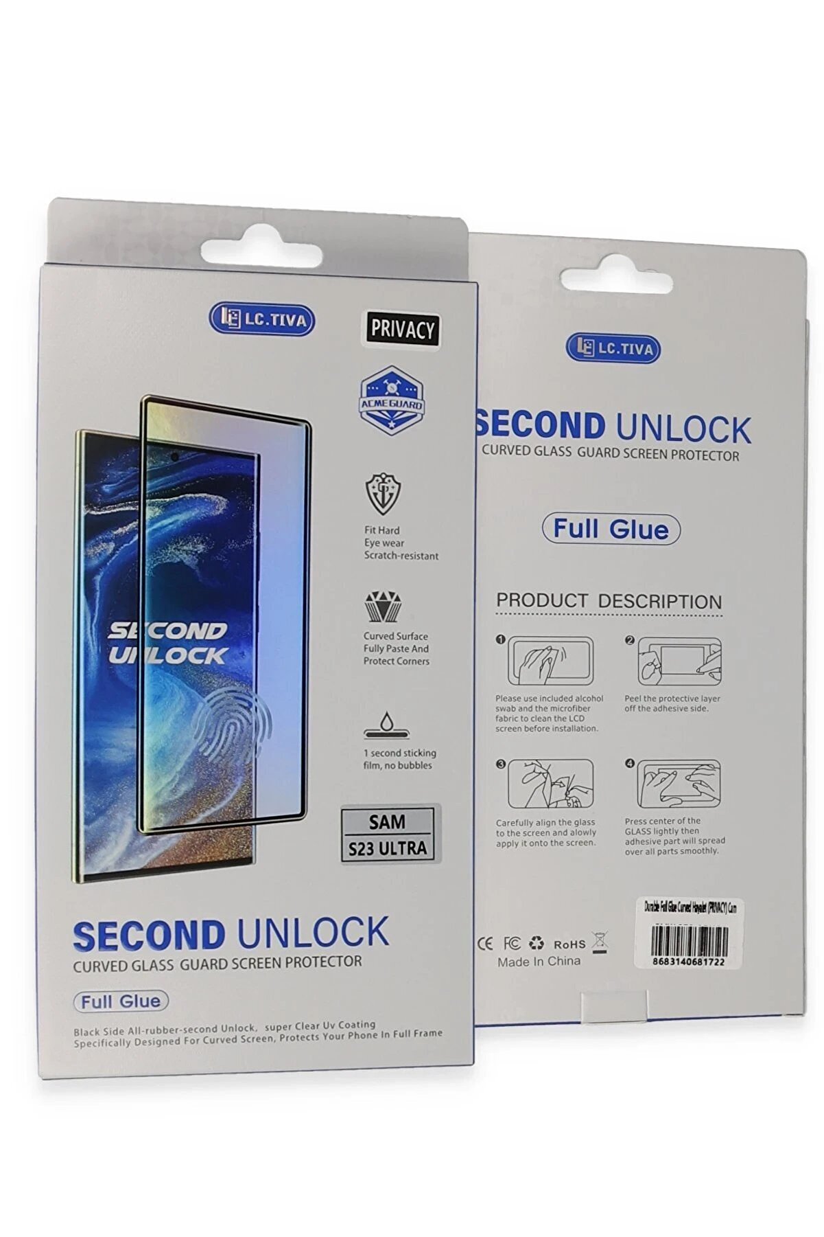 Samsung Galaxy S23 Ultra Durable Full Glue Curved Hayalet Cam - Dropx6032-4028