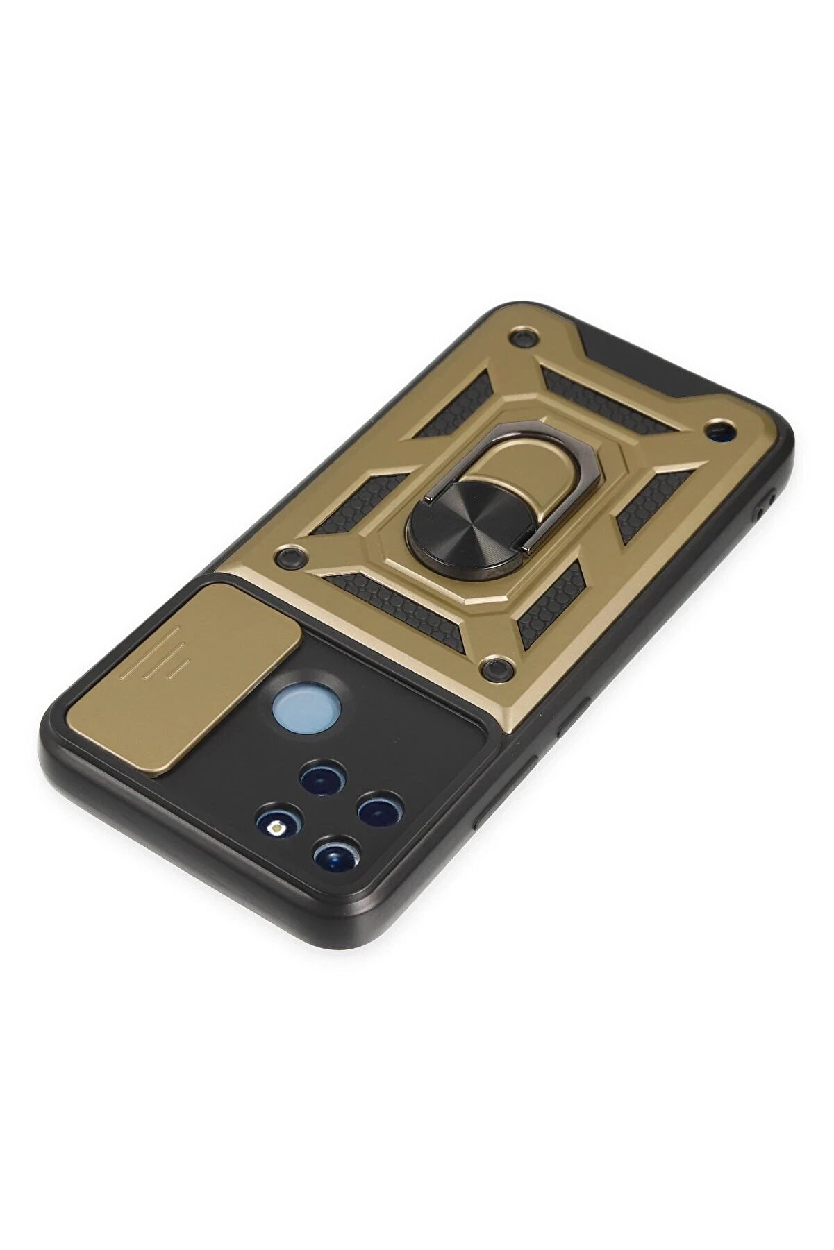 Realme C25Y Kılıf Pars Lens Yüzüklü Si̇li̇kon - Gold - Dropx5959-2566
