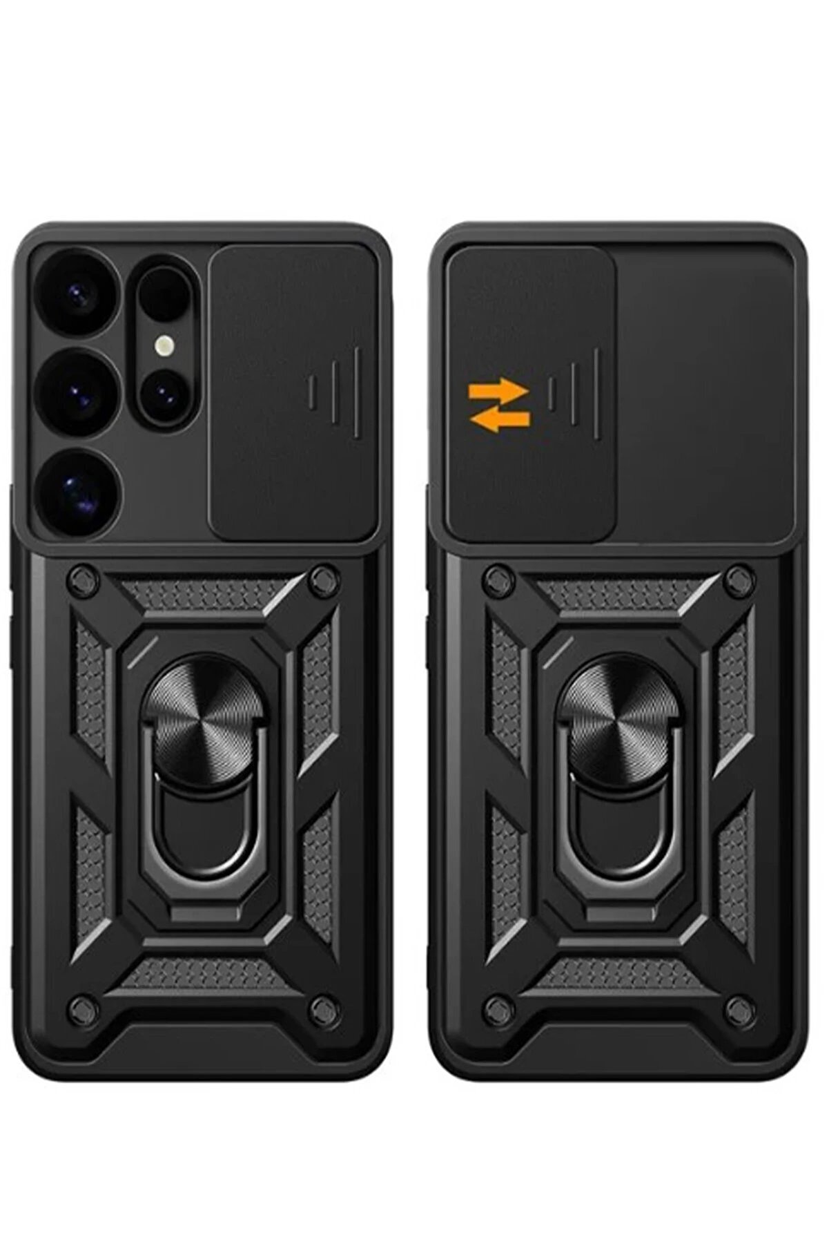 Samsung Galaxy S25 Ultra Kılıf Pars Lens Yüzüklü Si̇li̇kon - Kırmızı - Dropx3297-1875