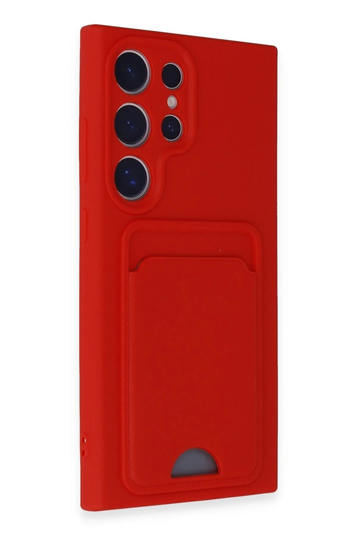 Samsung Galaxy S24 Ultra Kılıf Kelvi̇n Kartvi̇zi̇tli̇ Si̇li̇kon - Kırmızı - Dropx5267-7001