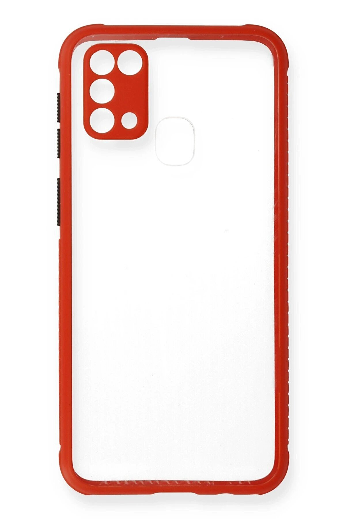 Samsung Galaxy M31 Kılıf Mi̇ami̇ Şeffaf Si̇li̇kon - Kırmızı - Dropx6547-6300