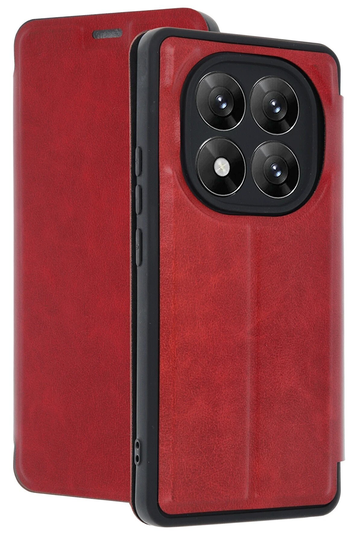 Xi̇aomi̇ Redmi̇ Note 14 Pro 5G Kılıf Fli̇p Cover - Kırmızı - Dropx7563-8294