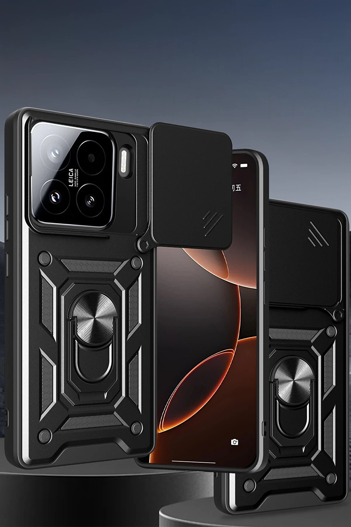 Xi̇aomi̇ Mi̇ 15 Kılıf Pars Lens Yüzüklü Si̇li̇kon - Kırmızı - Dropx8286-9221