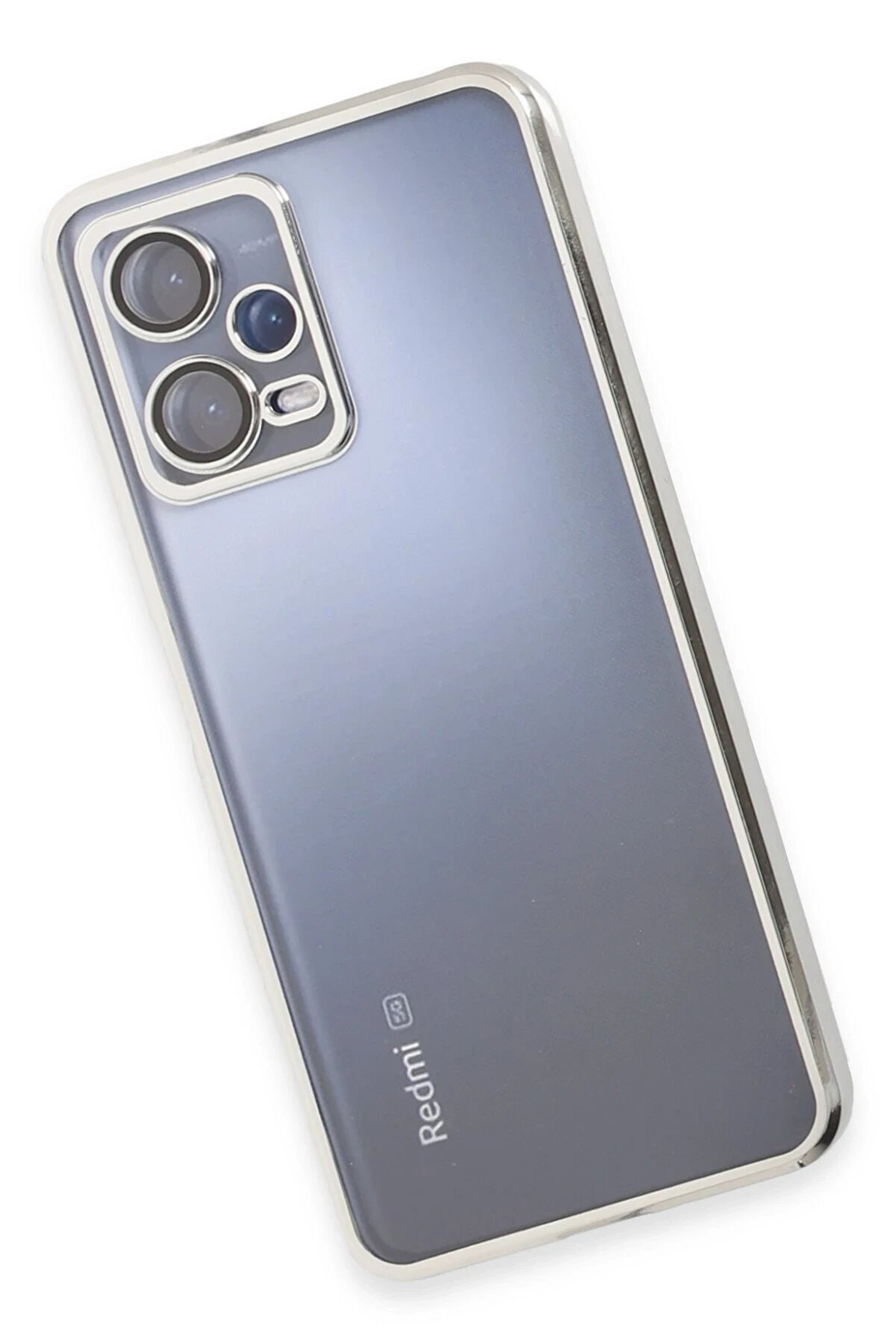 Xi̇aomi̇ Redmi̇ Note 12 5G Kılıf Lensli̇ Si̇li̇kon - G&uuml;m&uuml;ş - Dropx9398-3488