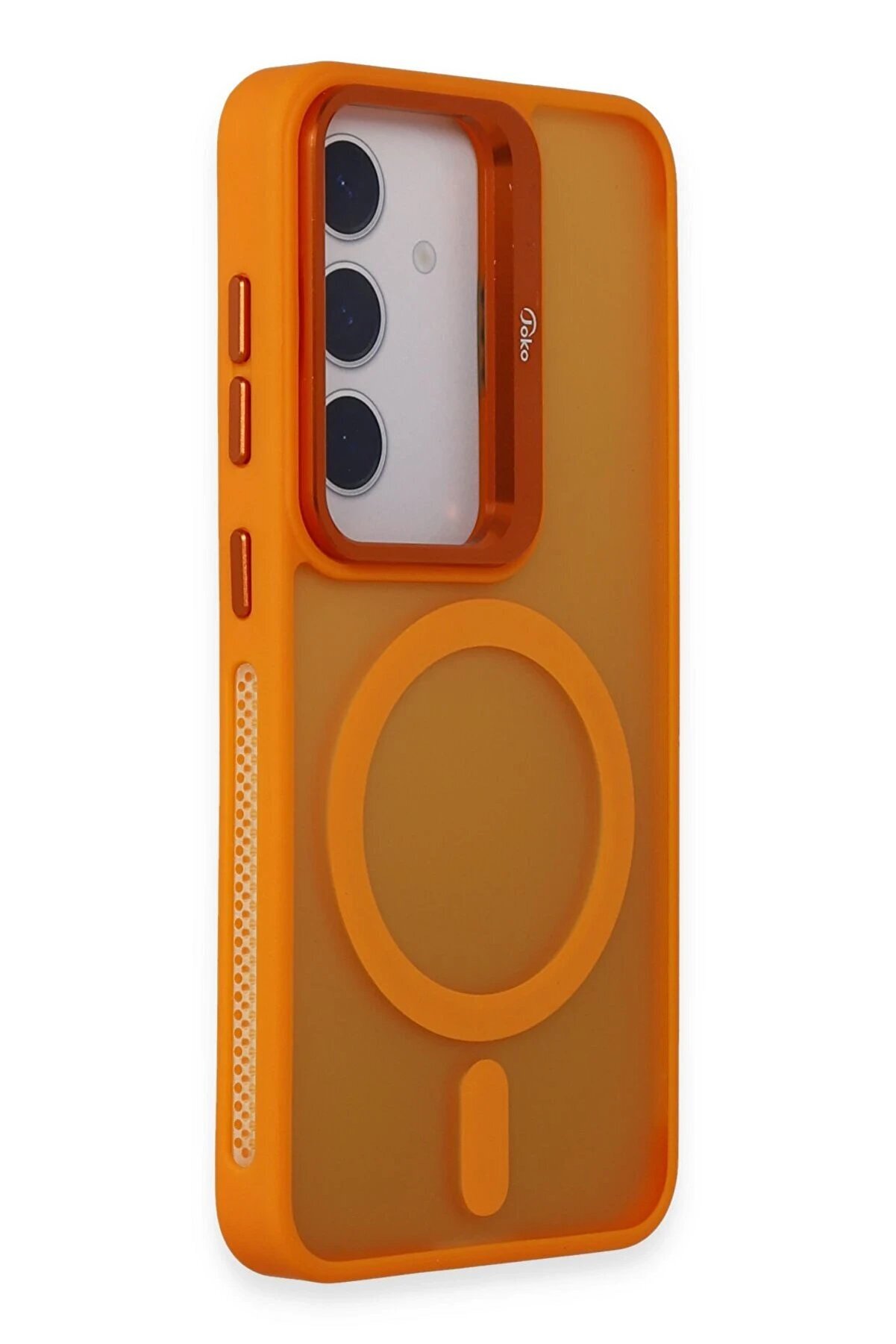 Samsung Galaxy S24 Flet Lens Magsafe Kapak - Turuncu - Dropx8442-3244