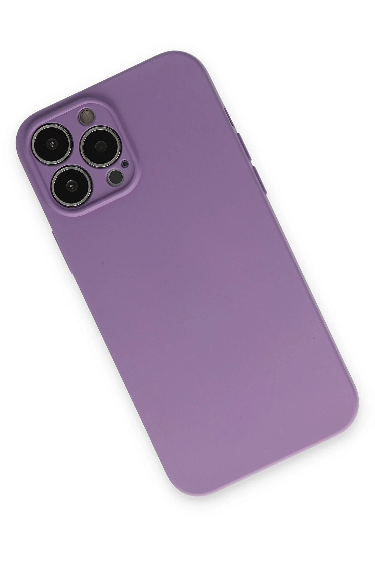 Newface İphone 13 Pro Kılıf Nano İ&ccedil;i̇ Kadi̇fe Si̇li̇kon - Koyu Li̇la