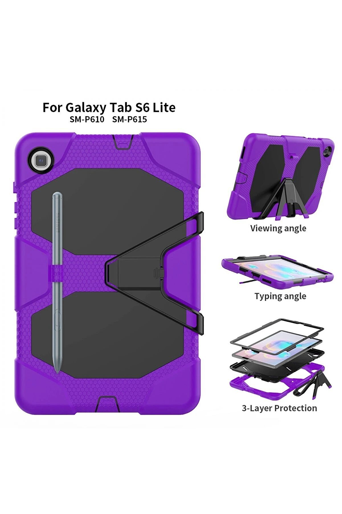 Samsung Galaxy Tab A7 10.4 Kılıf Gri̇ffi̇n Tablet Kapak - Mor - Dropx2462-1775