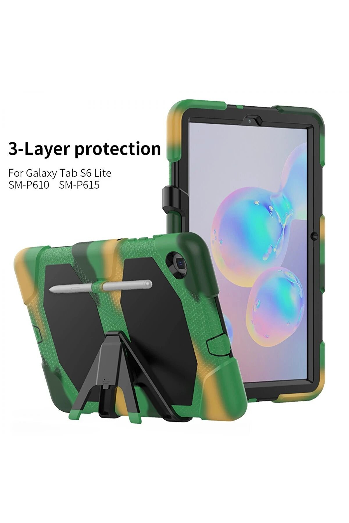 Samsung Galaxy Tab A7 10.4 Kılıf Gri̇ffi̇n Tablet Kapak - Kamuflaj - Dropx3672-3626