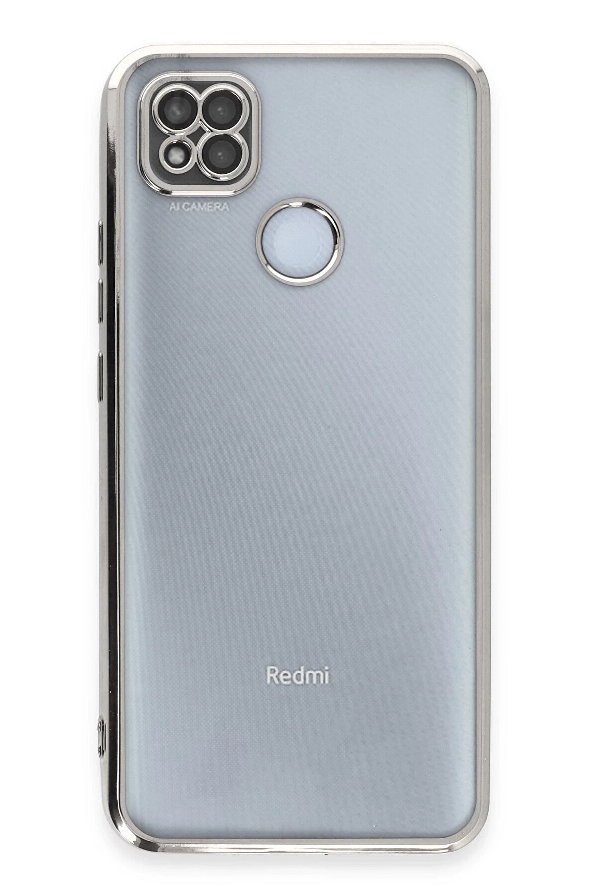 Xi̇aomi̇ Redmi̇ 9C Kılıf Lensli̇ Si̇li̇kon - Gümüş - Dropx8239-9659