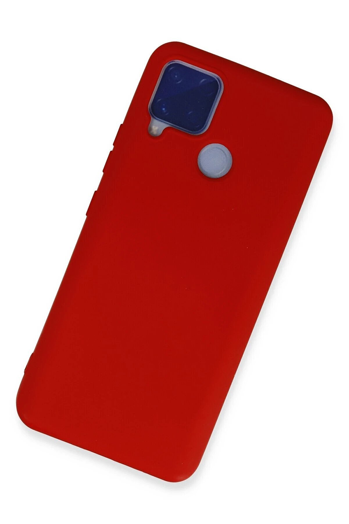 Realme C15 Kılıf Nano İ&ccedil;i̇ Kadi̇fe Si̇li̇kon - Kırmızı - Dropx1749-5861