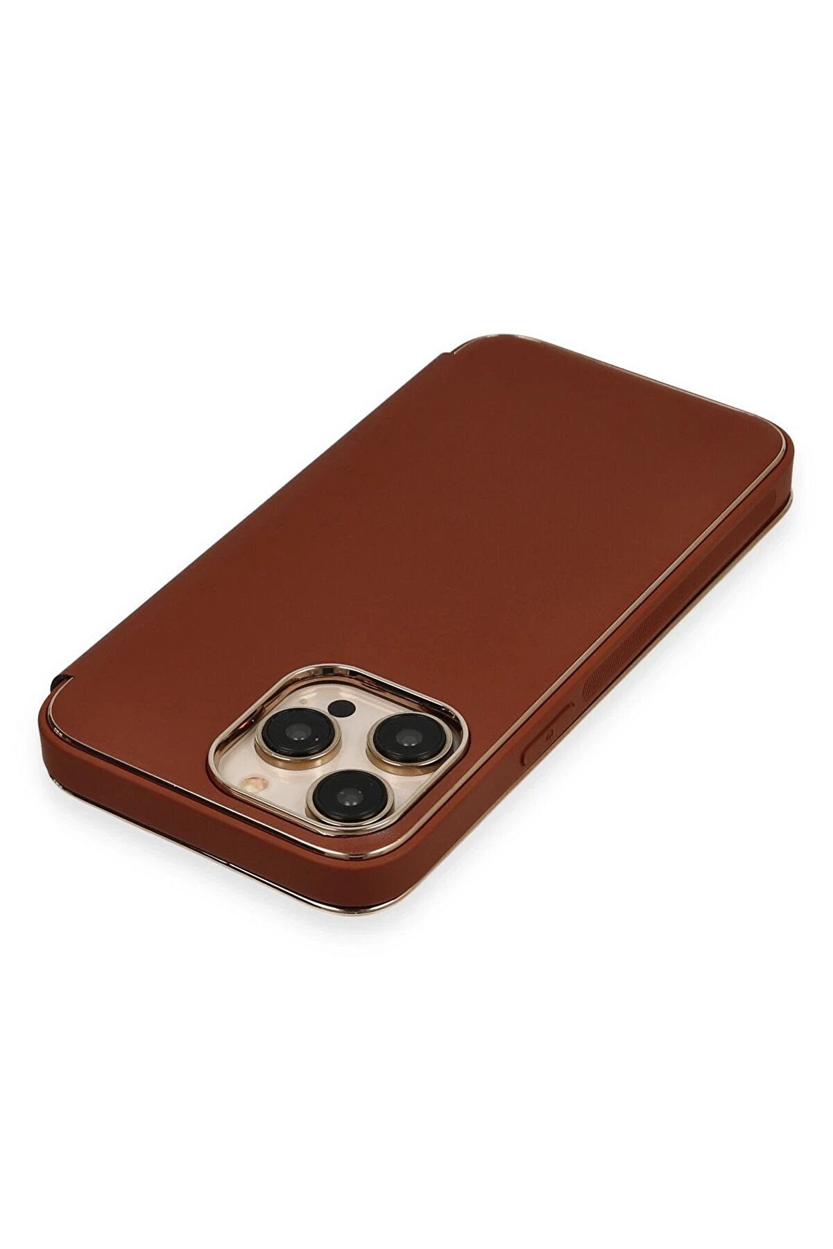 İphone 14 Pro Max Kılıf Dolpi̇n Kapaklı - Kahverengi̇ - Dropx7964-9440