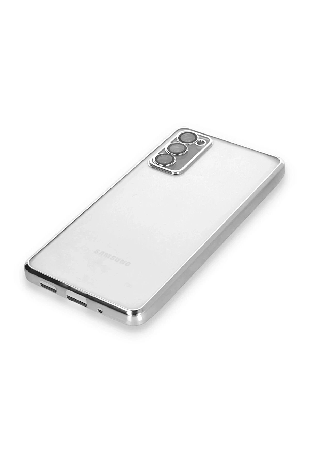 Samsung Galaxy S20 Fe Kılıf Lensli̇ Si̇li̇kon - G&uuml;m&uuml;ş - Dropx6934-4429