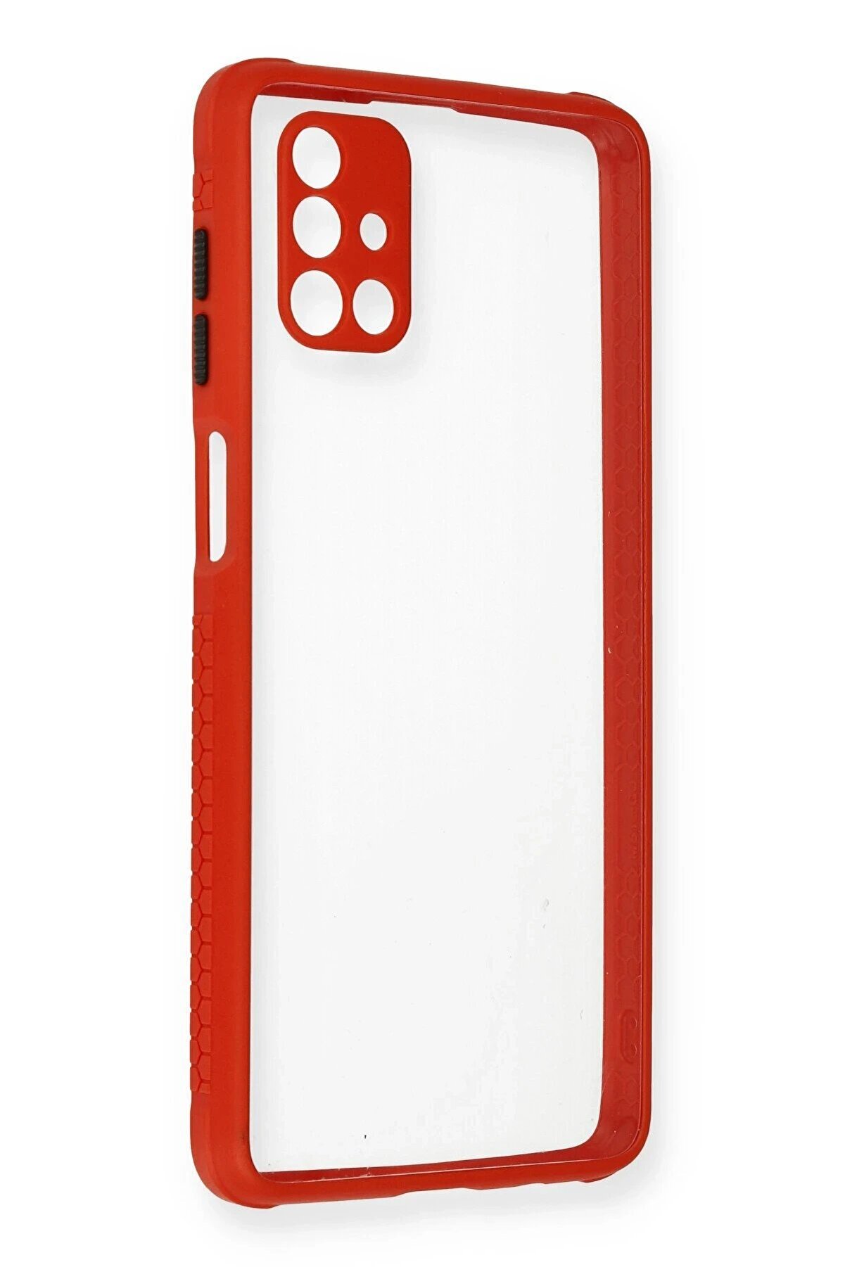 Samsung Galaxy M51 Kılıf Mi̇ami̇ Şeffaf Si̇li̇kon - Kırmızı - Dropx1801-8848