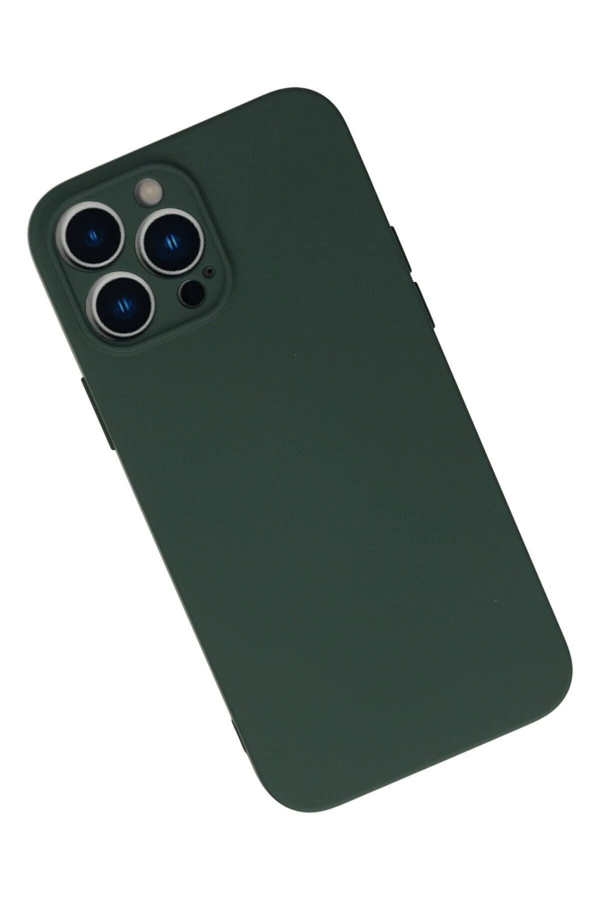 İphone 13 Pro Kılıf Nano İ&ccedil;i̇ Kadi̇fe Si̇li̇kon - Koyu Yeşi̇l - Dropx9453-3059