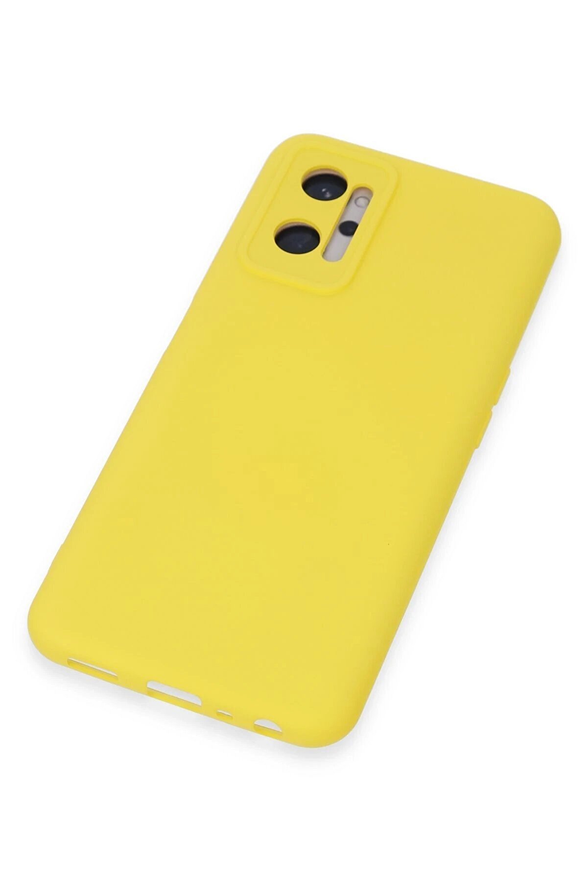 Realme 9İ 4G Kılıf Nano İ&ccedil;i̇ Kadi̇fe Si̇li̇kon - Sarı - Dropx5455-7418