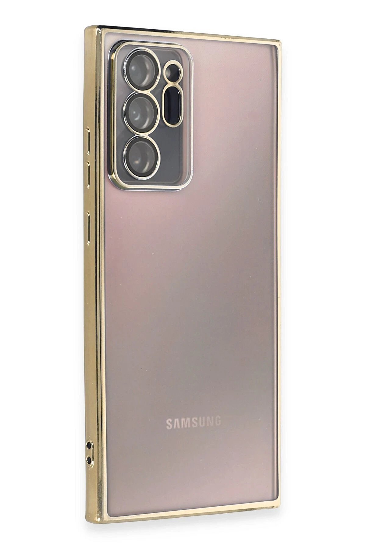 CepteToptan Samsung Galaxy Note 20 Ultra Kılıf Lensli Silikon - Gold - DROPX6275-1029