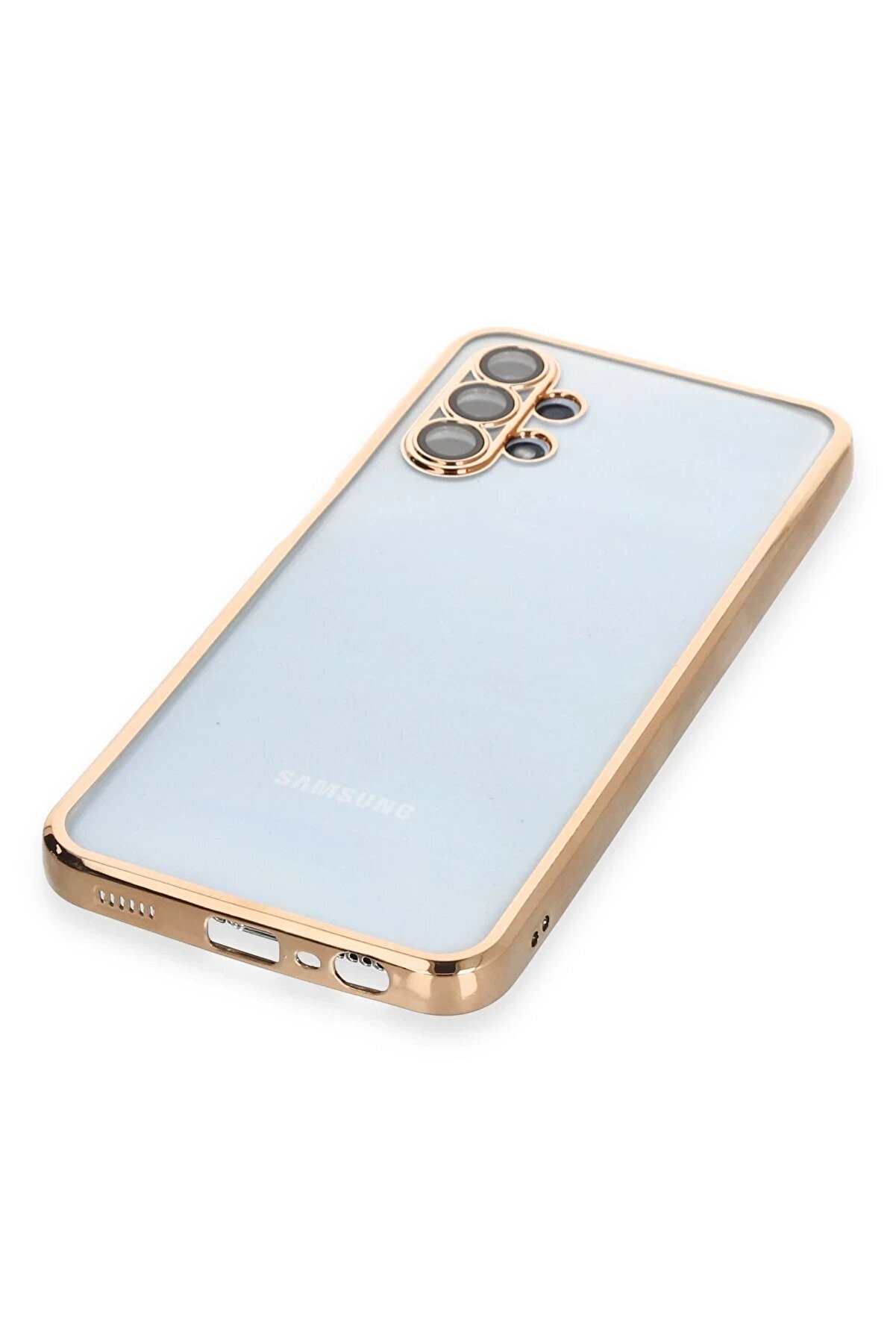 Samsung Galaxy A13 4G Kılıf Lensli̇ Si̇li̇kon - Gold - Dropx4266-5611