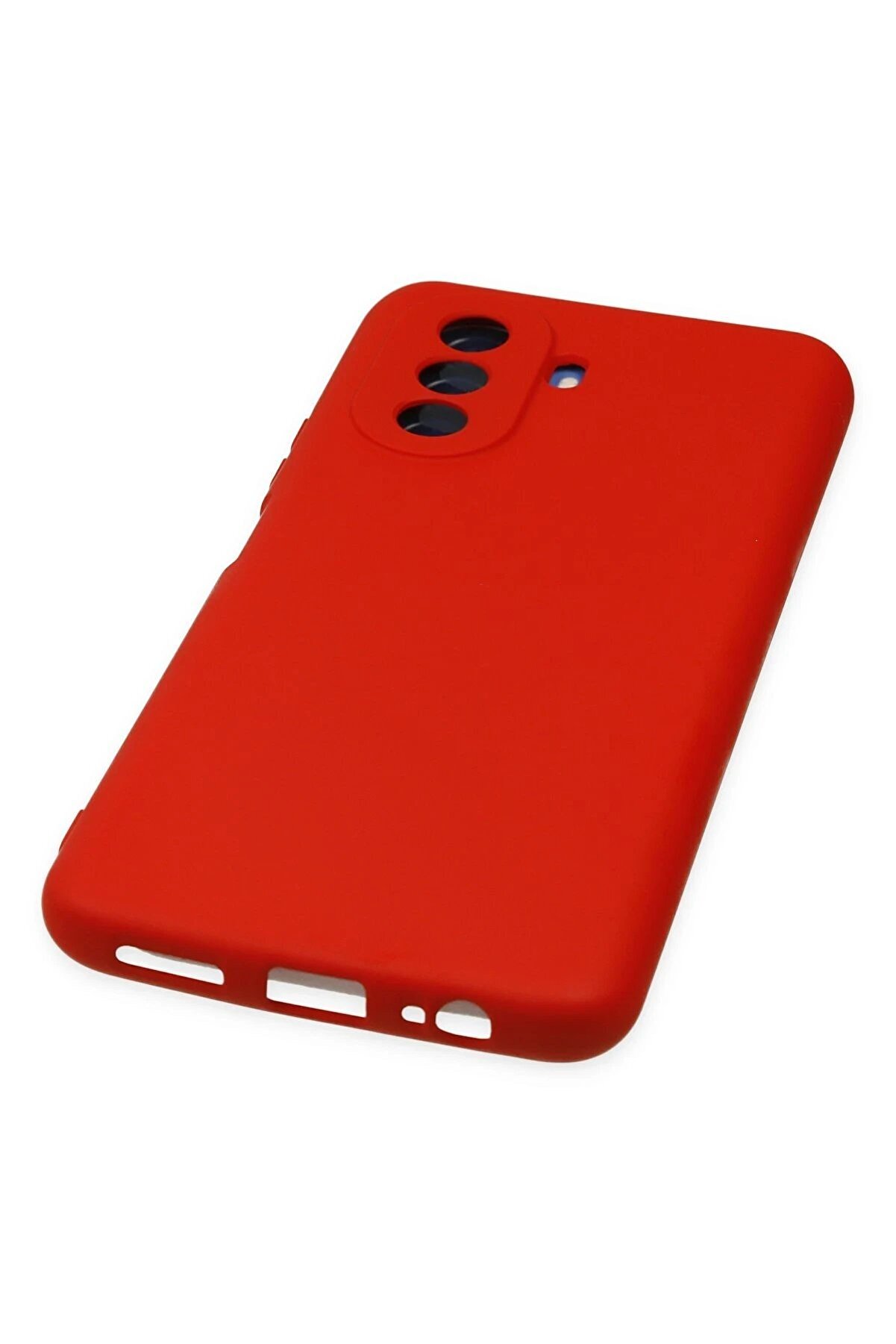 Huawei̇ Nova Y70 Kılıf Nano İ&ccedil;i̇ Kadi̇fe Si̇li̇kon - Kırmızı - Dropx4000-6215