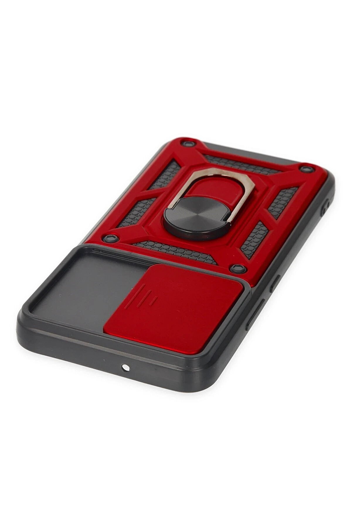 Samsung Galaxy S22 Kılıf Pars Lens Yüzüklü Si̇li̇kon - Kırmızı - Dropx8309-2740