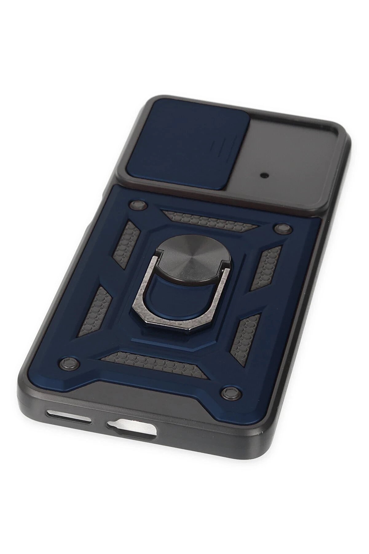 Xi̇aomi̇ Poco X4 Pro 5G Kılıf Pars Lens Yüzüklü Si̇li̇kon - Laci̇vert - Dropx8496-8710