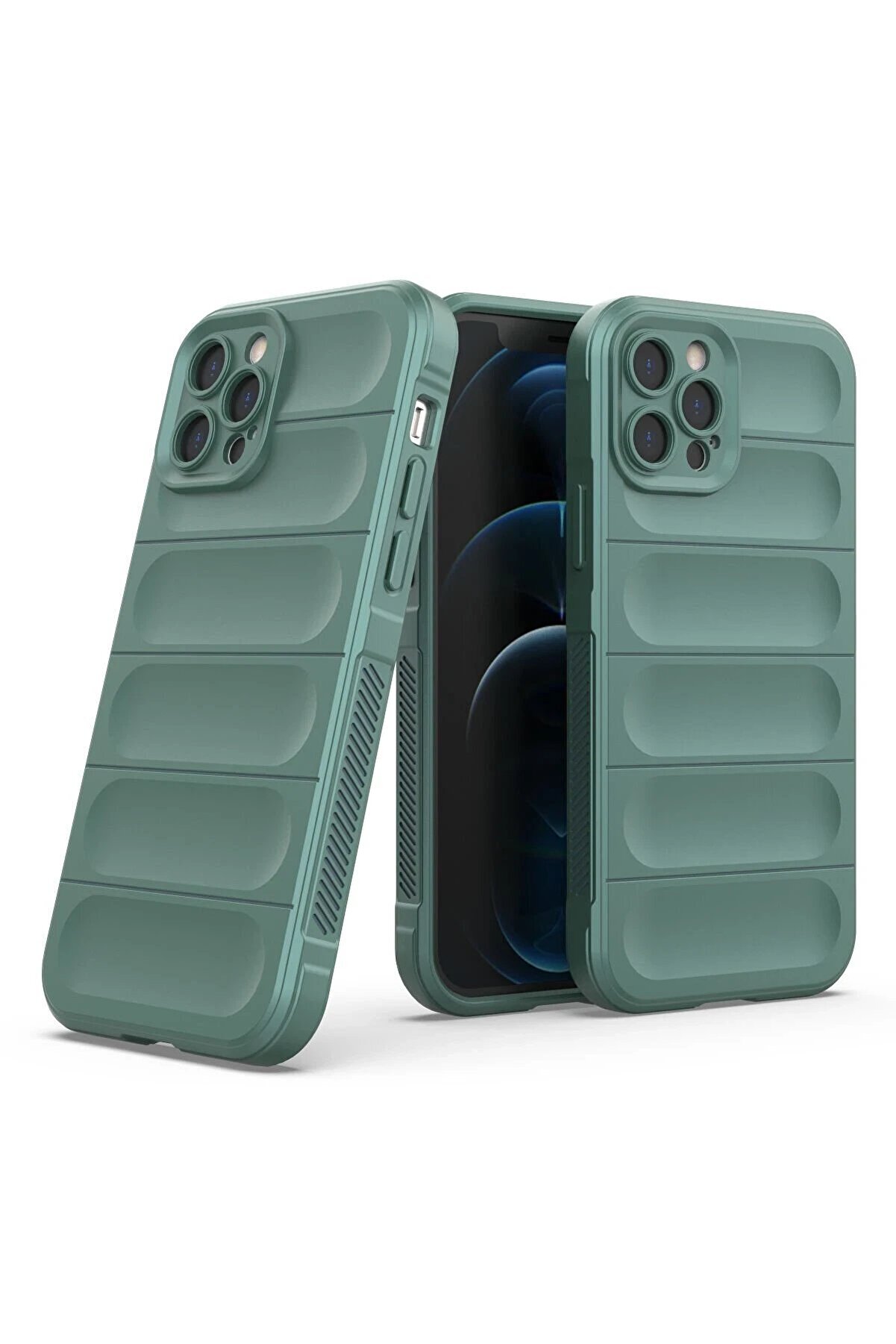 İphone 12 Pro Kılıf Opti̇mum Si̇li̇kon - Koyu Yeşi̇l - Dropx9510-3613