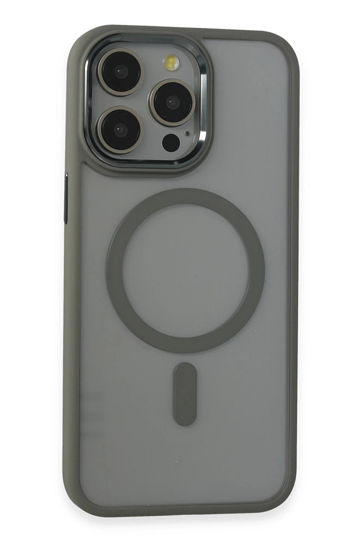 CepteToptan iPhone 15 Pro Max Kılıf Room Magneticsafe Silikon - Gri - DROPX2100-1421