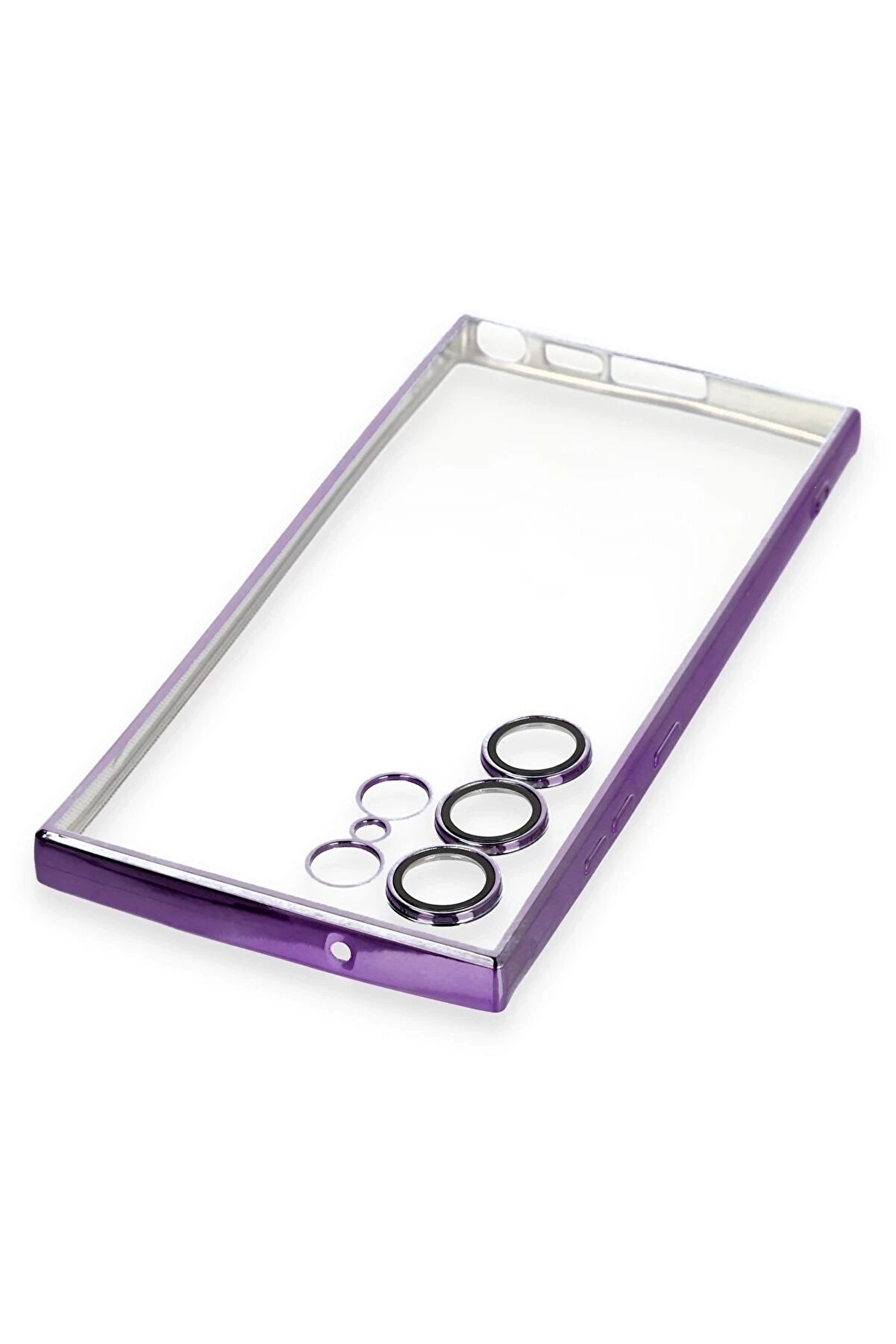 Samsung Galaxy S23 Ultra Kılıf Lensli̇ Si̇li̇kon - Mor - Dropx2247-8348