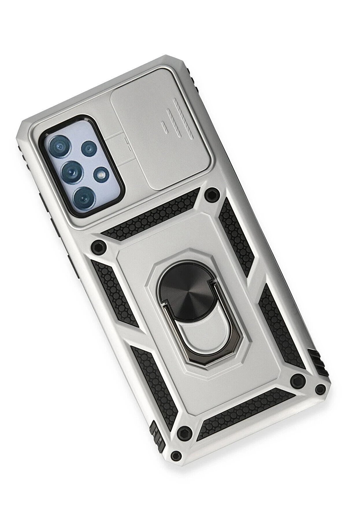 Samsung Galaxy A73 5G Kılıf Pars Lens Yüzüklü Si̇li̇kon - Gümüş - Dropx9709-1409