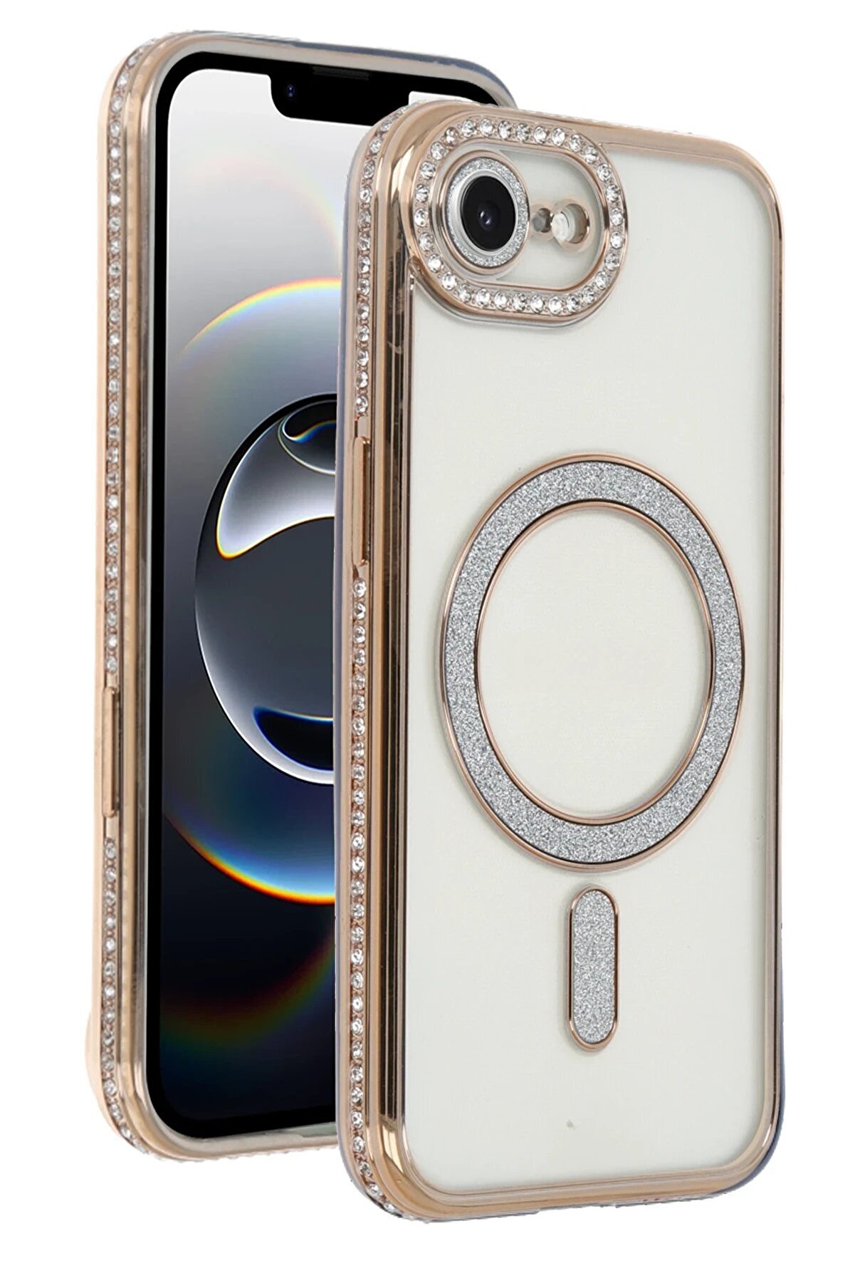 Apple İphone 16E Joke Si̇mli̇ Magneti̇csafe Kılıf - Gold - Dropx9827-6140