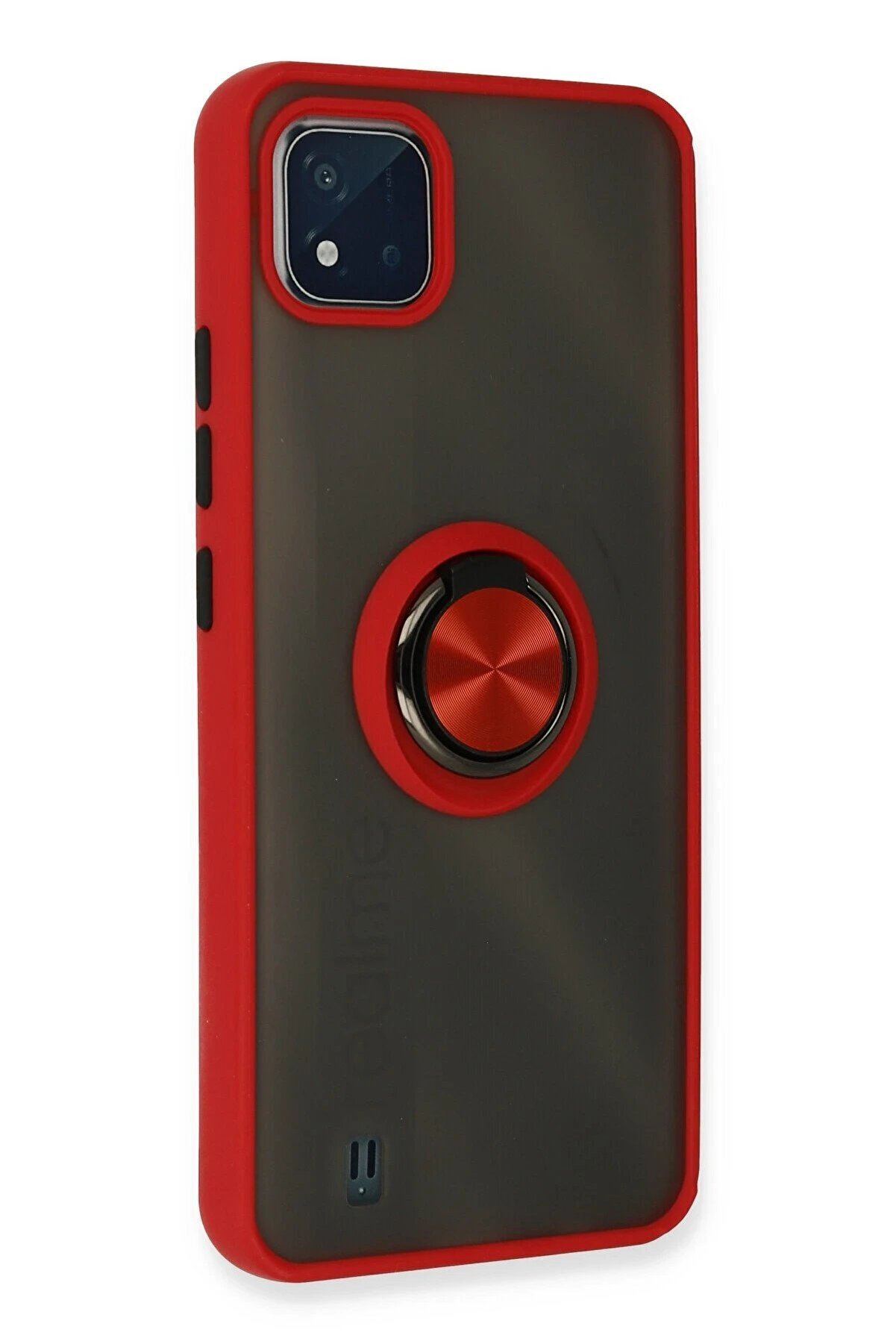 Realme C11 2021 Kılıf Montreal Y&uuml;z&uuml;kl&uuml; Si̇li̇kon Kapak - Kırmızı - Dropx7621-6215