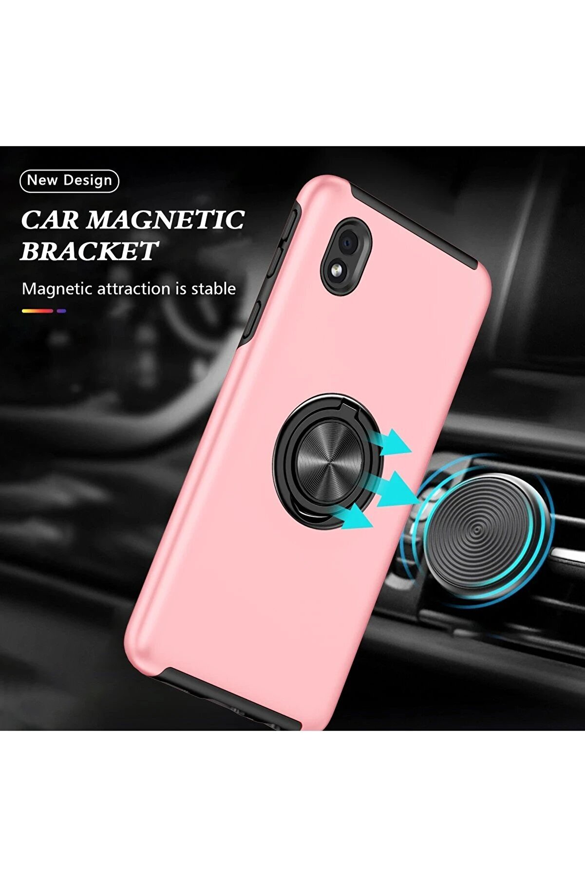 Samsung Galaxy A01 Core Kılıf Eli̇t Yüzüklü Kapak - Pembe - Dropx9079-7578